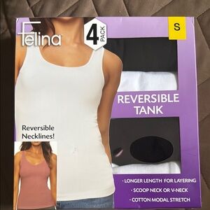 Felina Fitted White and black Tank Top